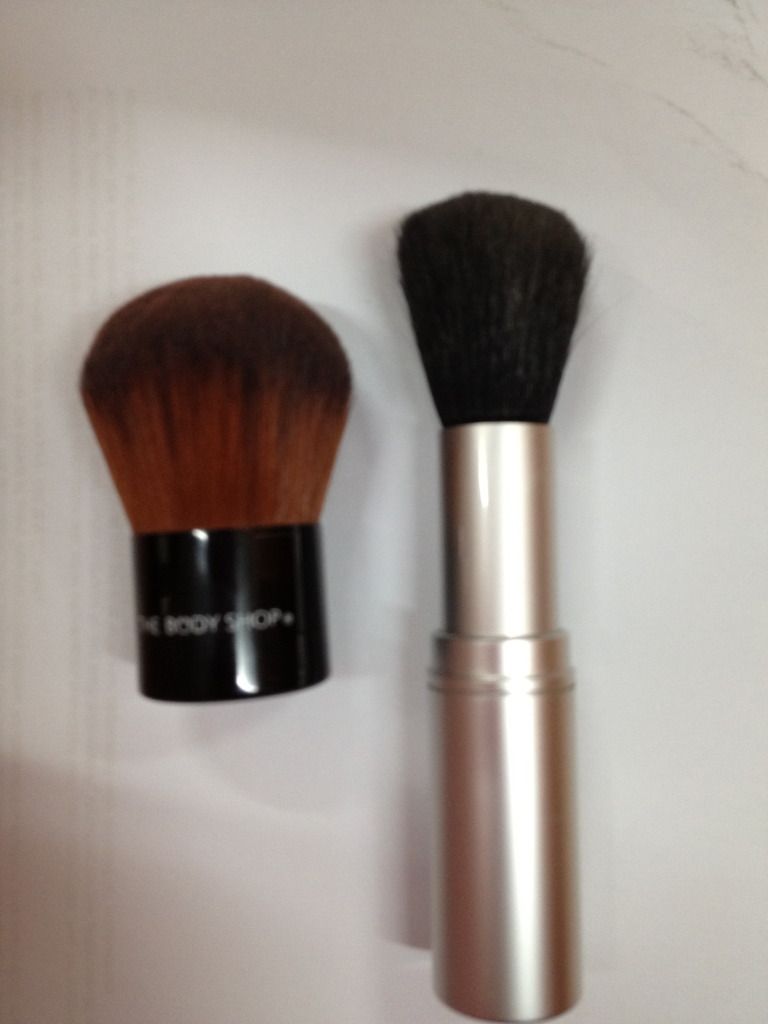 Body Shop Kabuki brush and Muji retractable brush