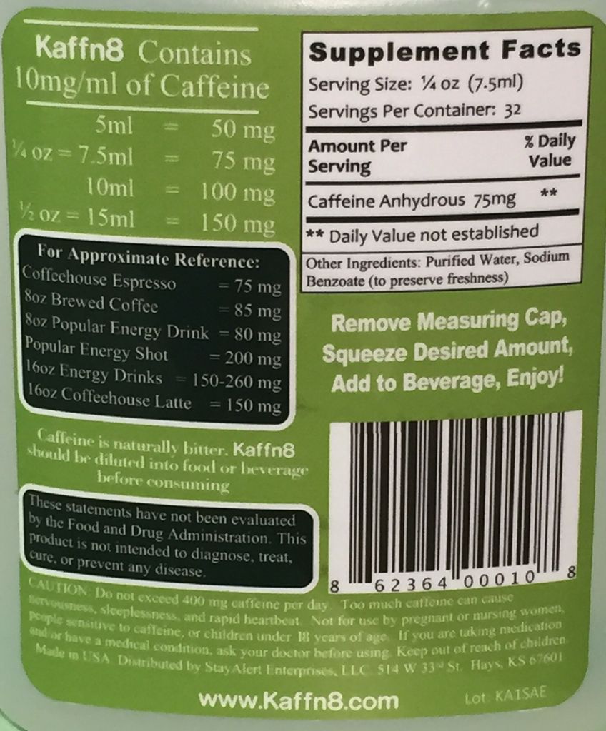 Kaffn8 Pure Liquid Caffeine Concentrate. Create your own Healthy Energy