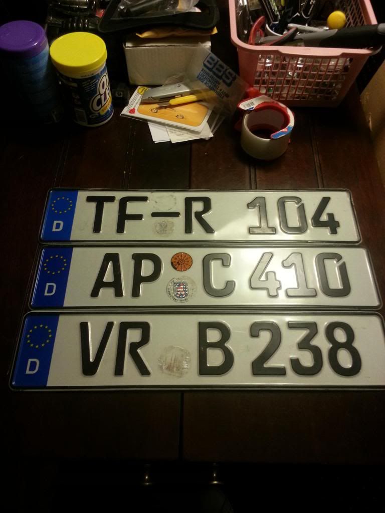 FS Real Authentic euro plates 10.00 each plus shipping. VW Vortex