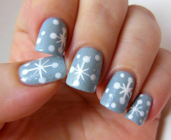 7. Elegant Snowflake Nail Art - wide 2