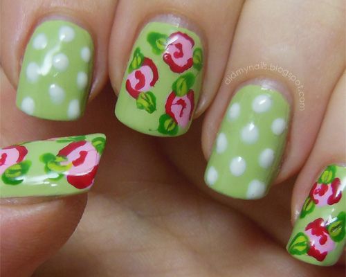 Did My Nails: Vintage Rose Nail Art