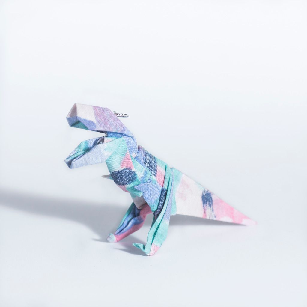 \ Flower Tyrannosaurus / Accessories group _ watercolor pink origami - Necklaces - Other Materials Pink