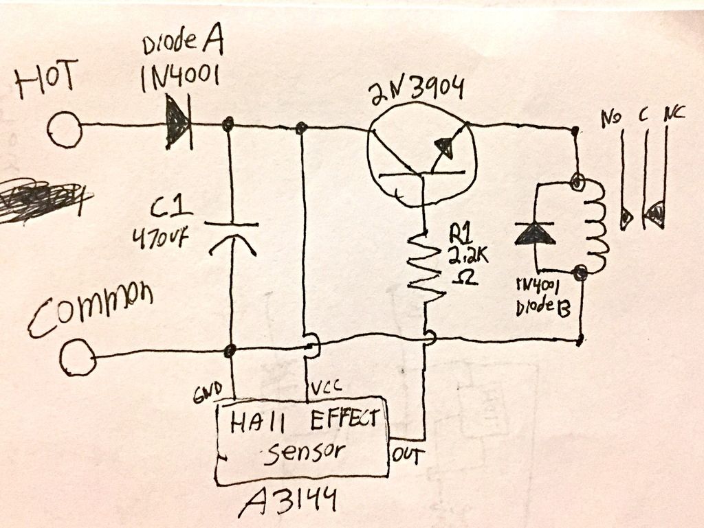 Hall effect relay drive