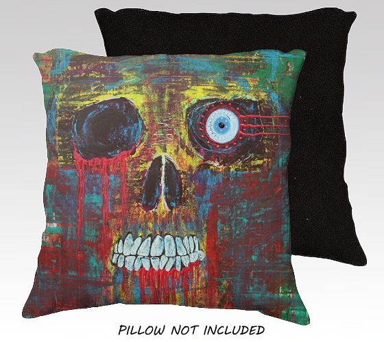 Davy Jones Pirate Skull Horror Sci Fi 18x18 Pillow Cover Original Art