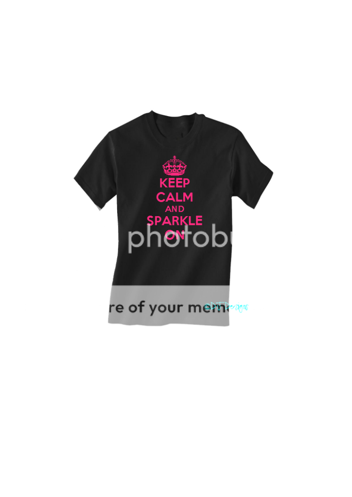 Keep Calm and Sparkle On Custom Vinyl Pageant T shirt. Black T 